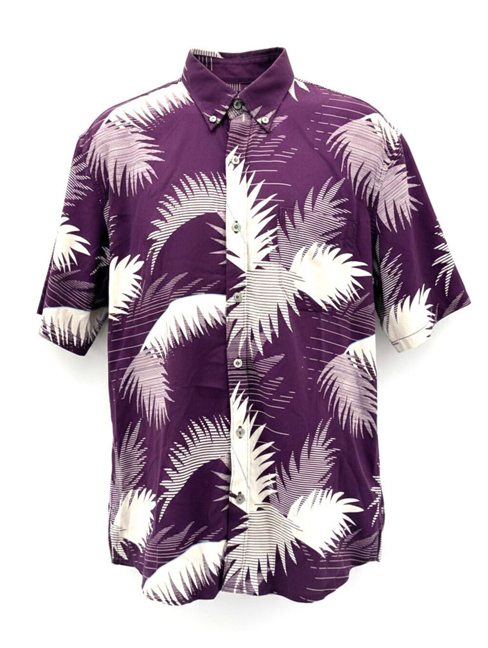 Tori Richard Men's Casual Shirt Plum/Beige Short Sleeves Tropical Size Medium
